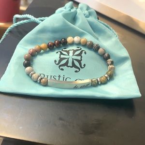 Rustic Cuff “be still” beaded bracelet